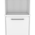 Kitchen Pantry Feery, Single Door Cabinet, Interior And External Shelves, White Finish White Particle Board