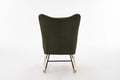 Rocking Chair Nursery, Solid Wood Legs Reading Chair With Teddy Fabric Upholsterednap Armchair For Living Rooms, Bedrooms, Offices, Best Gift,Green Teddy Fabric Green Primary Living Space Modern Rocking Chairs Polyester