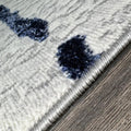 Shifra Luxury Area Rug In Gray With Navy Blue Abstract Design Multicolor Polyester