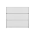 Dresser Maldus, Three Drawers, White Finish White Particle Board