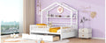 Wooden Full Size House Bed With 2 Drawers,Kids Bed With Storage Shelf, White White Wood