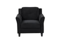 Fashionable Living Room Sofa Single Seat, Black Fabric Antique Black Gray Velvet Wood Primary Living Space Soft American Traditional,Casual Rubberwood Memory Foam And Polyurethane Foam Polyester 1 Seat