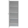 Pantry Miami, Single Door Cabinet, White Finish White Particle Board