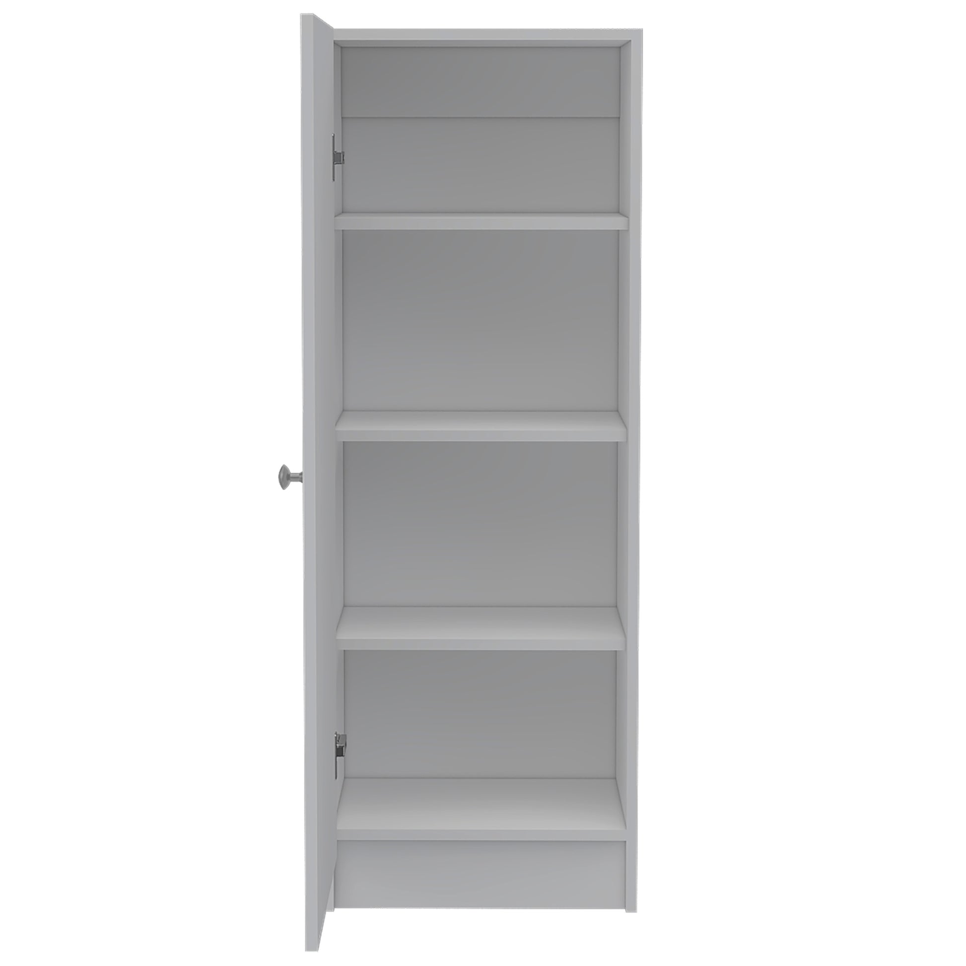 Pantry Miami, Single Door Cabinet, White Finish White Particle Board