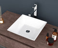 16X16 Inch White Ceramic Square Vessel Bathroom Sink White Ceramic