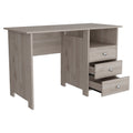 Writing Desk Brentwood With Three Drawers And Open Storage Shelf, Light Gray Finish Light Gray Particle Board