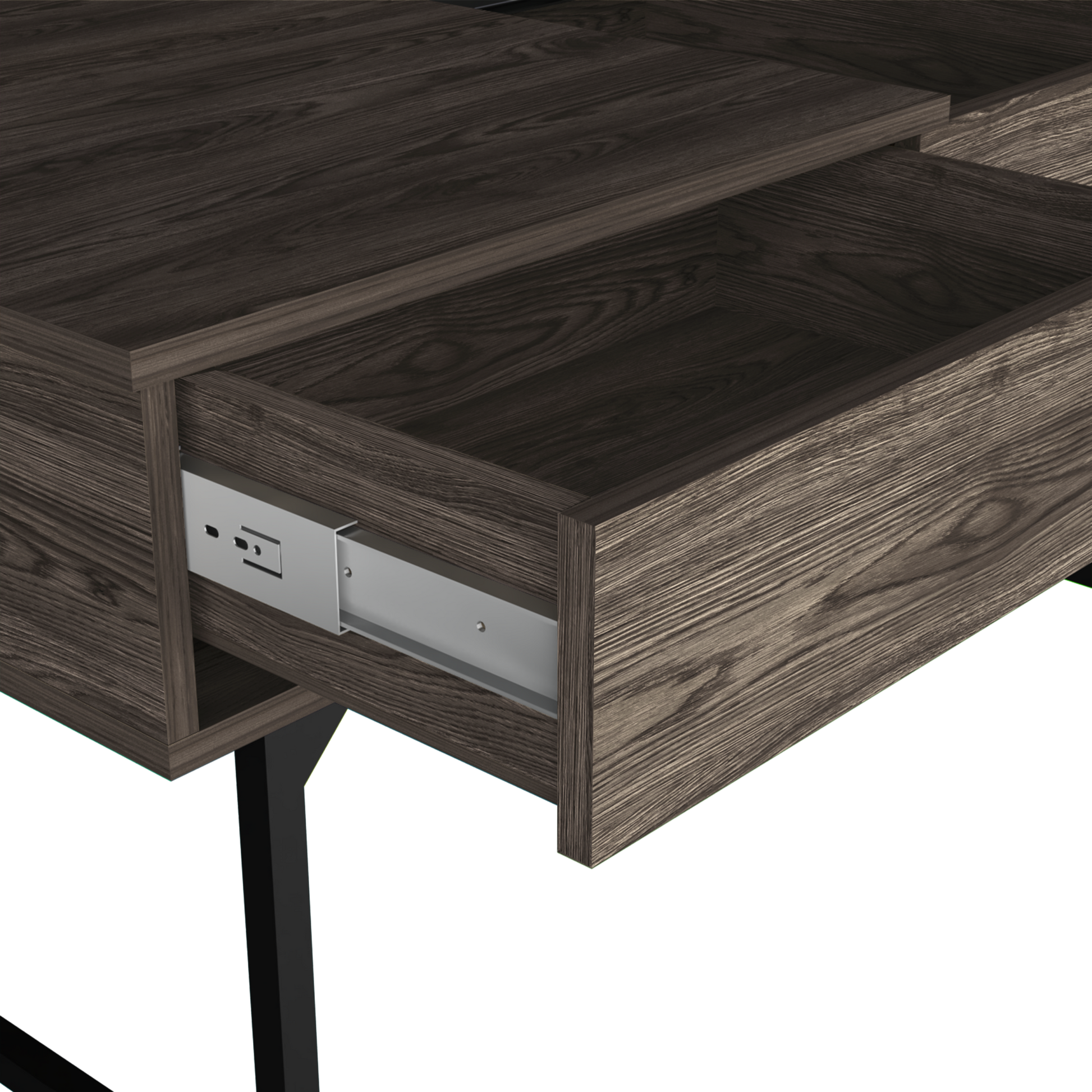 Lift Top Coffee Table With Drawer Vezu, Dark Walnut Finish Brown Particle Board