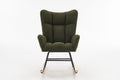 Rocking Chair Nursery, Solid Wood Legs Reading Chair With Teddy Fabric Upholsterednap Armchair For Living Rooms, Bedrooms, Offices, Best Gift,Green Teddy Fabric Green Primary Living Space Modern Rocking Chairs Polyester