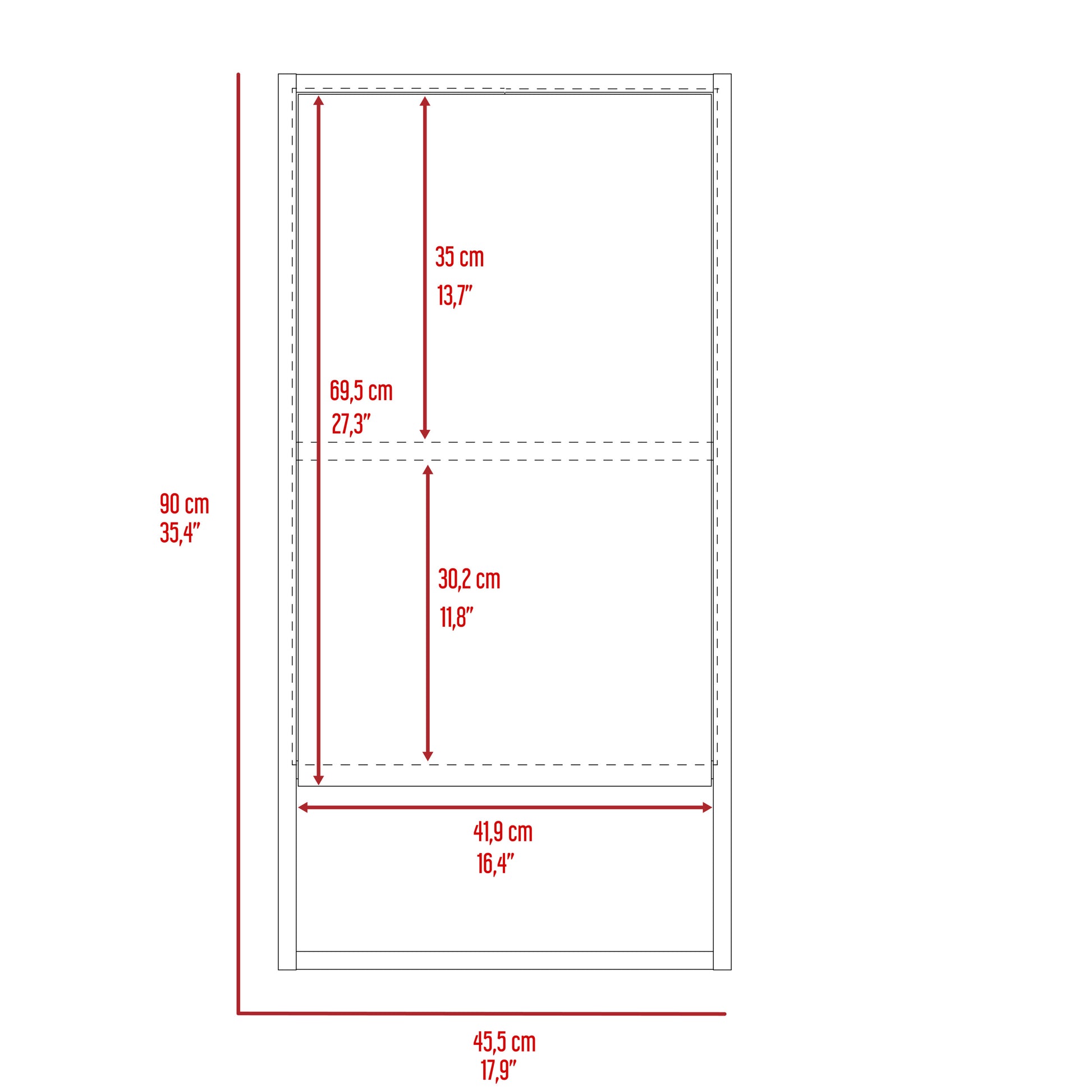 Medicine Cabinet Irvine, One External Shelf, Black Wengue Finish Black Particle Board