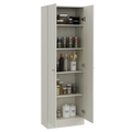 Storage Cabinet Pipestone, Double Door, Pearl Finish White Particle Board