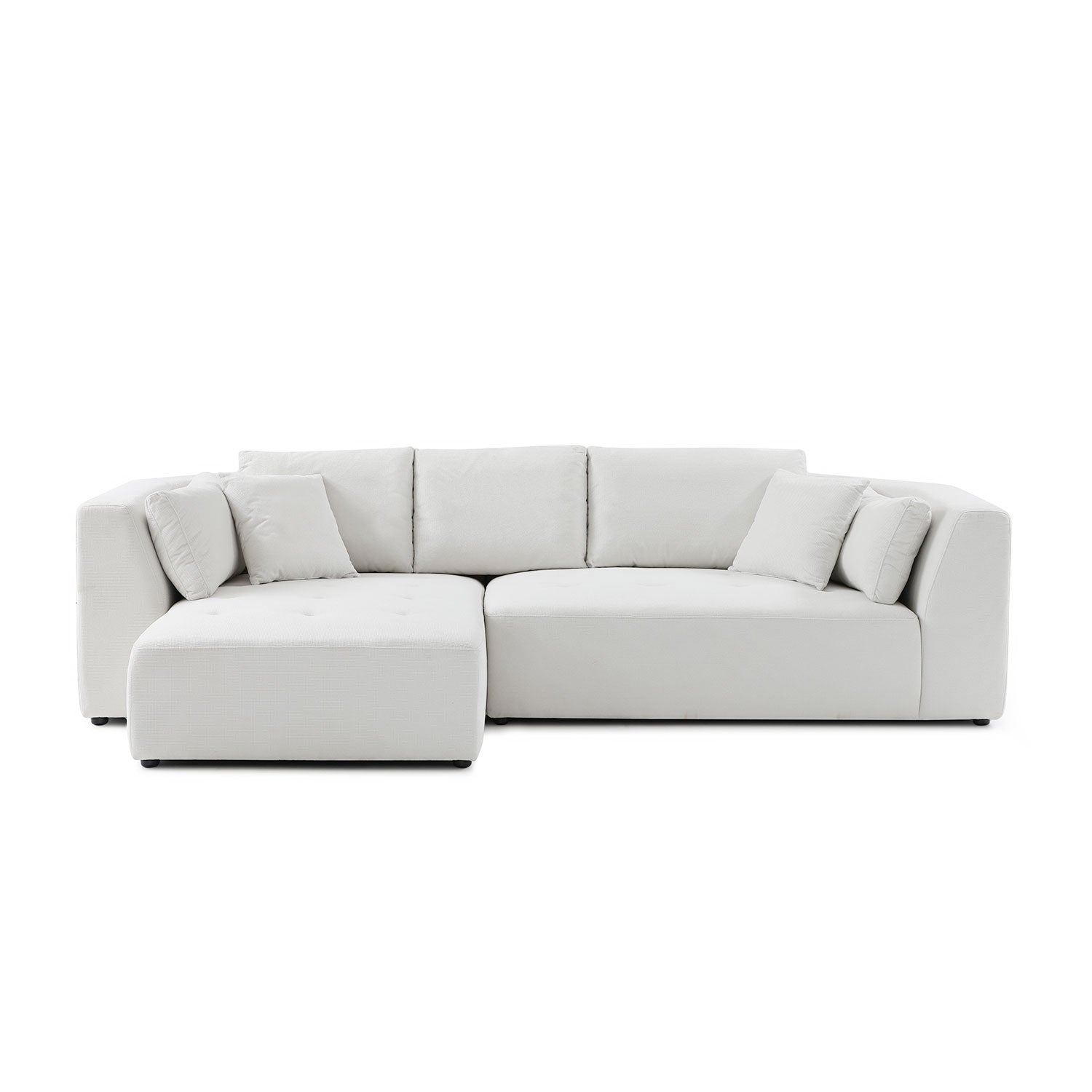 L Shape Sectional Sofa, Beige Left Facing Chaise Beige Fabric