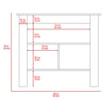Kitchen Island Antibacterial Dozza,Three Shelves, Light Oak White Finish Light Oak Particle Board