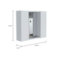 Medicine Cabinet Hops, Double Door, Mirror, One External Shelf, White Finish White Particle Board