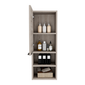 Medicine Cabinet Hazelton, Open And Interior Shelves, Light Gray Finish Light Gray Particle Board