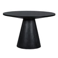 Retro Round Dining Table Minimalist Elegant Table For Living Room, Dining Room Black Black Rubber Wood