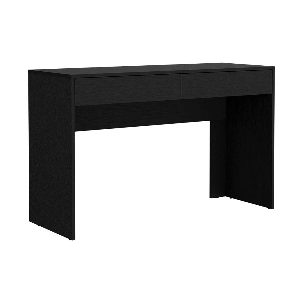 Computer Desk Aberdeen, Two Drawers, Black Wengue Finish Black Particle Board