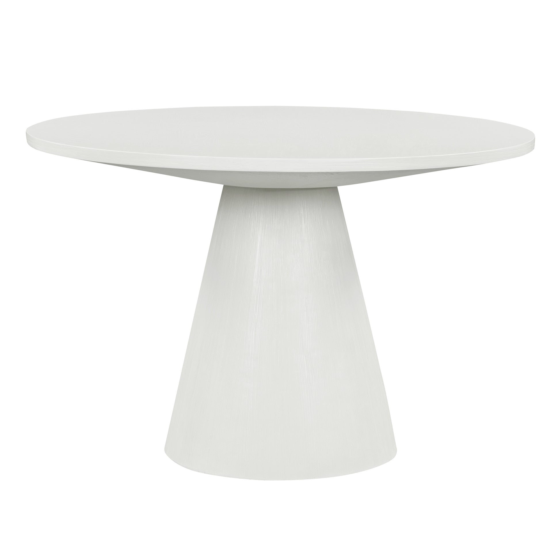 Retro Round Dining Table Minimalist Elegant Table For Living Room, Dining Room Creamy White Creamy White Rubber Wood