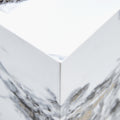 Compact Mdf Coffee Table: 11.81X11.81X19.69 Inches, Stylish Texture Design White Mdf