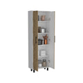 Multistorage Manacor, Five Shelves, Macadamia And White Finish Multicolor Particle Board