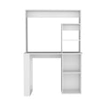 Desk Ryndon, Hutch, White Finish White Particle Board