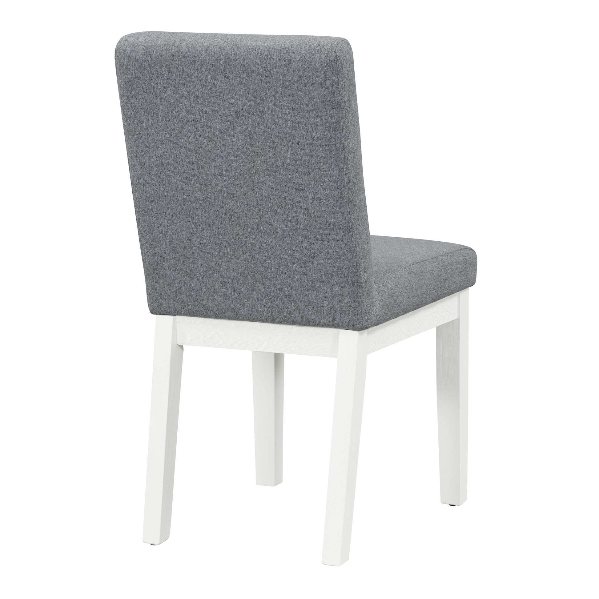 Simple And Modern 4 Piece Upholstered Chairs With White Legs For Living Room, Dining Room White Gray White Gray Rubber Wood