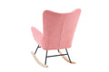 Rocking Chair Nursery, Solid Wood Legs Reading Chair Withteddy Fabric Upholstered, Nap Armchair For Living Rooms, Bedrooms, Offices, Best Gift,Pink Teddy Fabric Pink Primary Living Space Modern Rocking Chairs Polyester