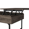 Lift Top Coffee Table With Drawer Vezu, Dark Walnut Finish Brown Particle Board
