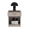 Nightstand Coco, Single Drawer, Lower Shelf, Light Gray Finish Light Gray Particle Board