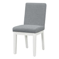 5 Piece Dining Set Retro Round Table With 4 Upholstered Chairs For Living Room, Dining Room Creamy White Cream White Rubber Wood