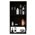 Medicine Cabinet Irvine, One External Shelf, Black Wengue Finish Black Particle Board