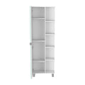 Mirror Linen Cabinet Reno, Four Interior Shelves, White Finish White Particle Board