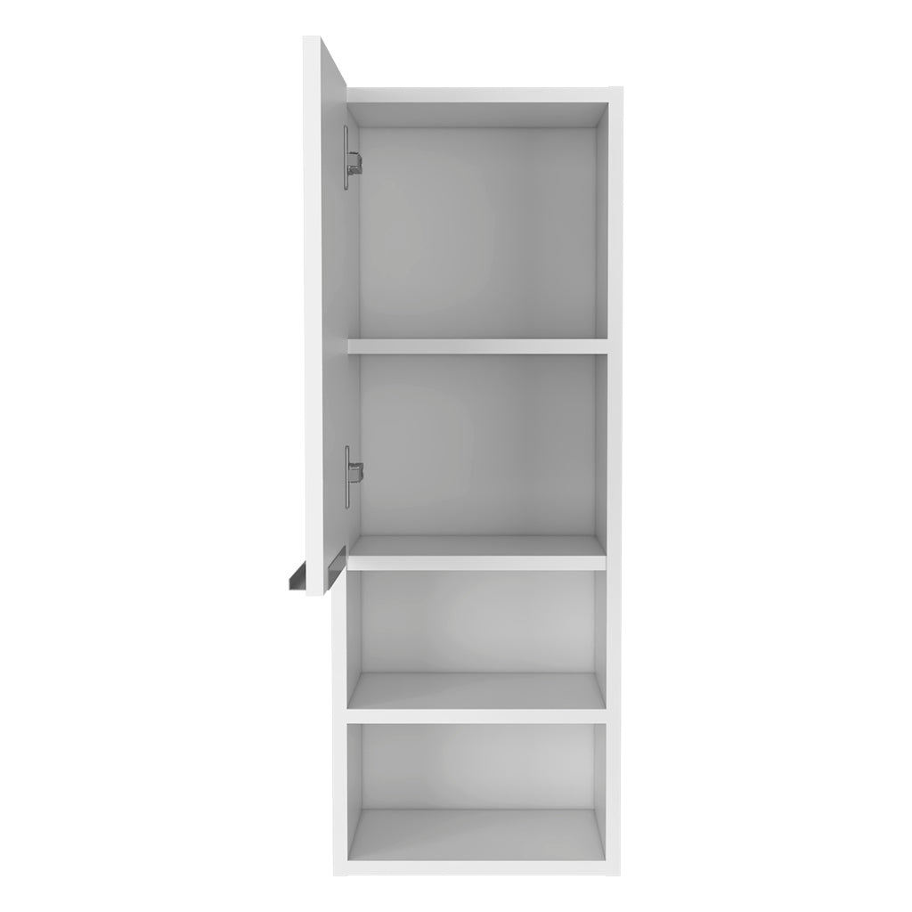 Medicine Cabinet Hazelton, Open And Interior Shelves, White Finish White Particle Board