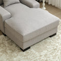 Modern Mid Century Indoor Oversized Chaise Lounger Comfort Sleeper Sofa With Pillow And Soild Wood Legs, Linen, Gray Gray Linen