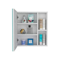 Medicine Cabinet Mirror Clifton, Five Internal Shelves, White Finish White Particle Board