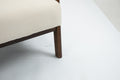 Mid Century Modern Accent Chair With Wood Frame, Upholstered Living Room Chairs With Waist Cushion, Reading Armchair For Bedroom Sunroom White Cotton Velvet