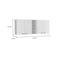 Wall Cabinet Ontario, Double Door, White Finish White Particle Board