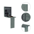Foldable Table Tacoma, Seven Interior Shelves, Light Gray Finish Light Gray Particle Board