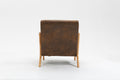 Mid Century Modern Accent Chair With Wood Frame, Upholstered Living Room Chairs With Waist Cushion, Reading Armchair For Bedroom Sunroom White Cotton Pu Leather