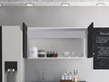 Wall Cabinet Toran, Two Shelves, Double Door, Black Wengue Finish Black Particle Board