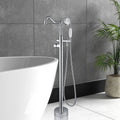 Freestanding Bathtub Faucet With Hand Shower Chrome Metal