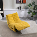 Swivel And Rocking Velvet Recliner, Reclining Chair With Adjustable Footrest And Side Pocket Yellow Velvet
