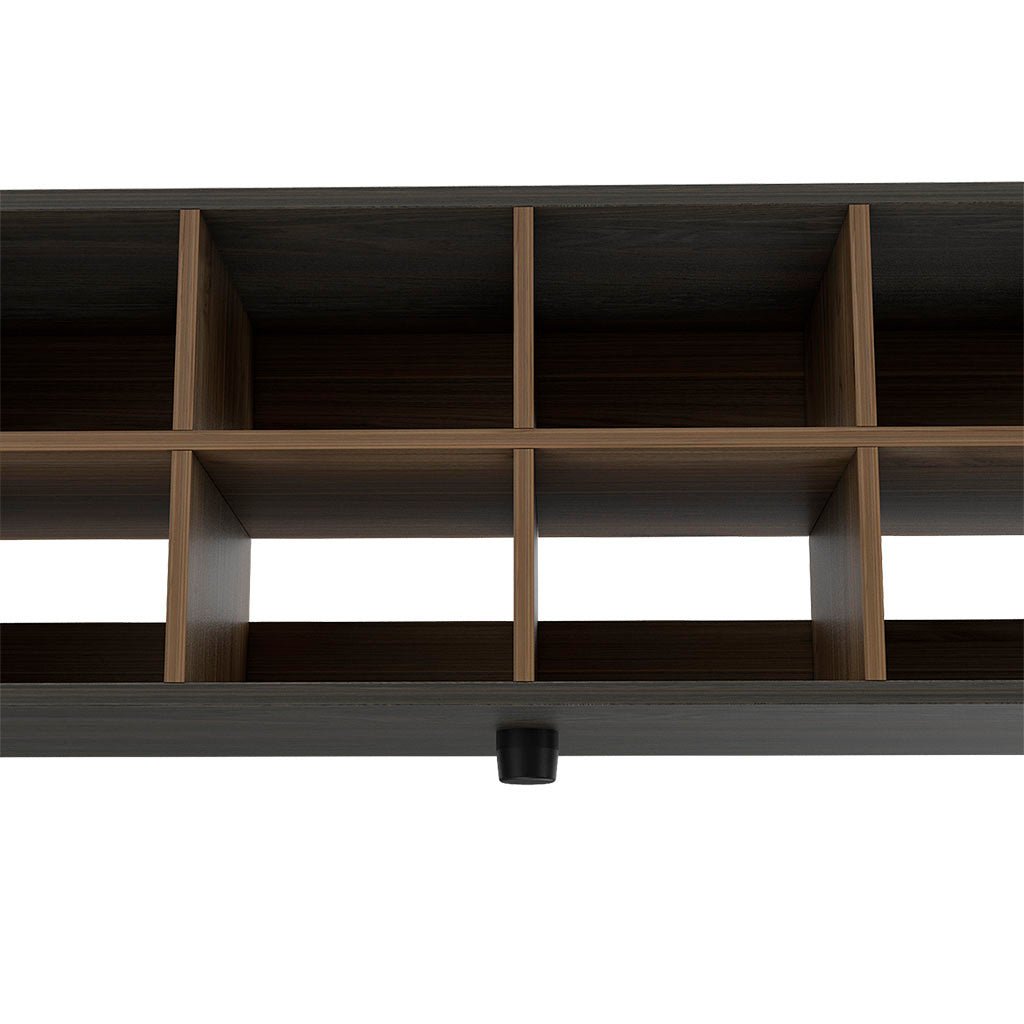Shoe Rack Augusta, Eight Shoe Capacity, Espresso Mahogany Finish Espresso Particle Board