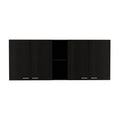 Wall Cabinet Ontario, Double Door, Black Wengue Finish Black Particle Board