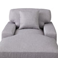 Modern Mid Century Indoor Oversized Chaise Lounger Comfort Sleeper Sofa With Pillow And Soild Wood Legs, Linen, Gray Gray Linen