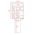 Foldable Table Tacoma, Seven Interior Shelves, Light Gray Finish Light Gray Particle Board