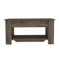 Storage Table Polgon, Extendable Table Shelf, Lower Shelf, Dark Brown Finish Dark Brown Particle Board