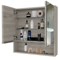 Medicine Cabinet With Mirror Lexington,Three Internal Shelves, Light Gray Finish Light Gray Particle Board