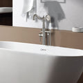 Freestanding Bathtub Faucet With Hand Shower Brushed Nickel Metal