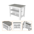 Kitchen Island Dozza, Three Shelves, White Ibiza Marble Color Finish Multicolor Particle Board