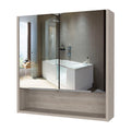 Medicine Cabinet With Mirror Lexington,Three Internal Shelves, Light Gray Finish Light Gray Particle Board